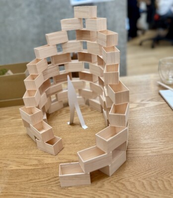 りんご箱でクリスマスツリーを作る！その２〜初回のデザイン案